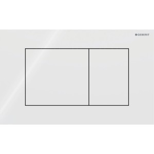 Plaque Geberit Sigma40 carrée DT verre blanc - GEBERIT 115.629.SI.1 