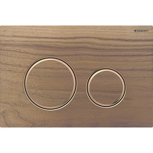 Plaque Geberit Sigma50 ronde DT or rouge noyer américain - GEBERIT 115.650.JX.1 