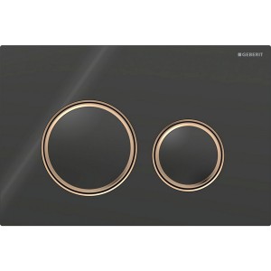 Plaque Geberit Sigma50 ronde DT or rouge noir - GEBERIT 115.650.SJ.1 