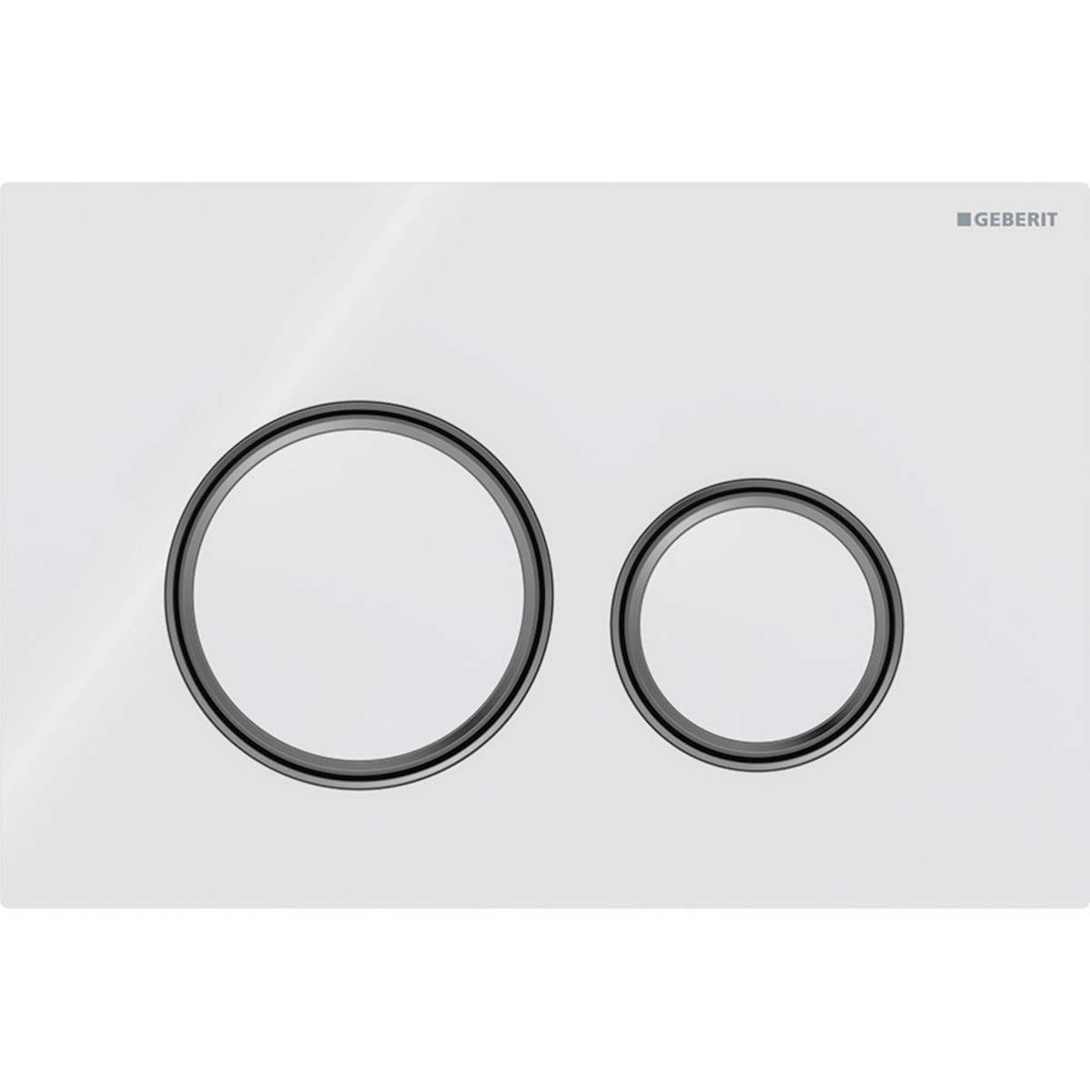 Plaque Geberit Sigma50 ronde DT noir chromé blanc - GEBERIT 115.651.SI.1 