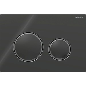 Plaque Geberit Sigma50 ronde DT noir chromé noir - GEBERIT 115.651.SJ.1 