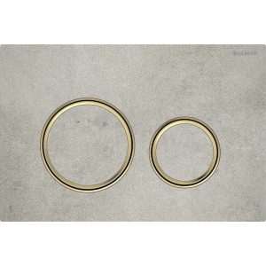 Plaque Geberit Sigma50 ronde DT laiton aspect béton - GEBERIT 115.652.JV.1 