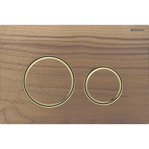 Plaque Geberit Sigma50 ronde DT laiton noyer américain - GEBERIT 115.652.JX.1 