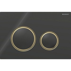 Plaque Geberit Sigma50 ronde DT laiton noir - GEBERIT 115.652.SJ.1 
