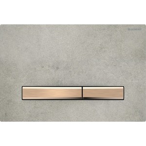 Plaque Geberit Sigma50 carrée DT or rouge aspect béton - GEBERIT 115.670.JV.2 