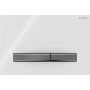 Plaque Geberit Sigma50 carrée DT noir chromé blanc - GEBERIT 115.671.11.2 