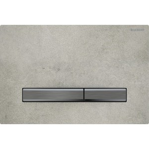 Plaque Geberit Sigma50 carrée DT noir chromé aspect béton - GEBERIT 115.671.JV.2 