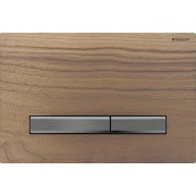 Plaque Geberit Sigma50 carrée DT noir chromé noyer américain - GEBERIT 115.671.JX.2 