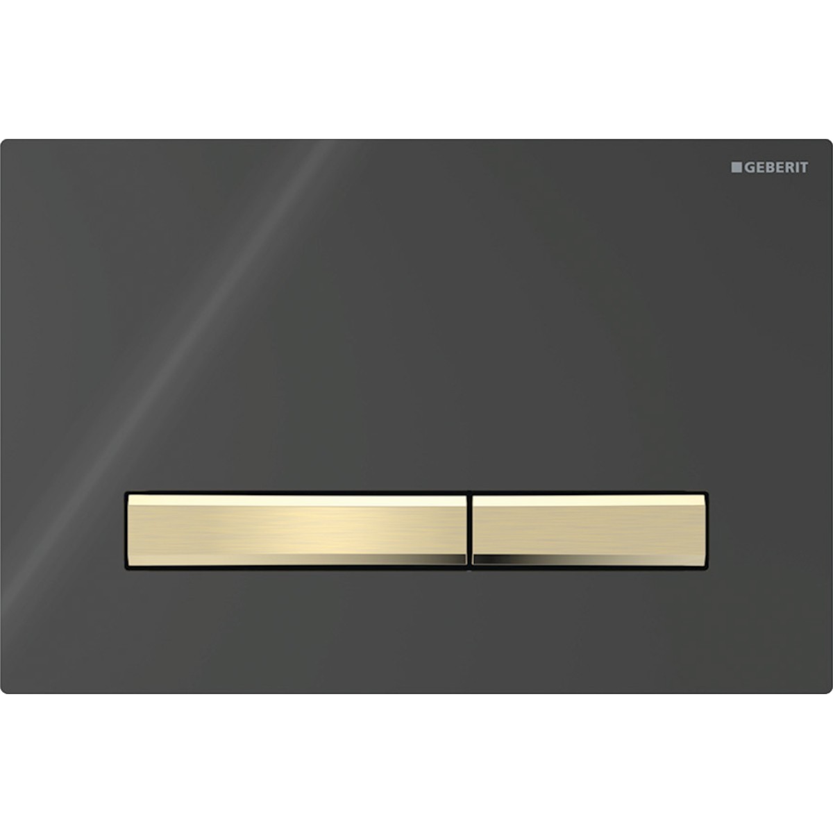 Plaque Geberit Sigma50 carrée DT laiton noir - GEBERIT 115.672.DW.2 