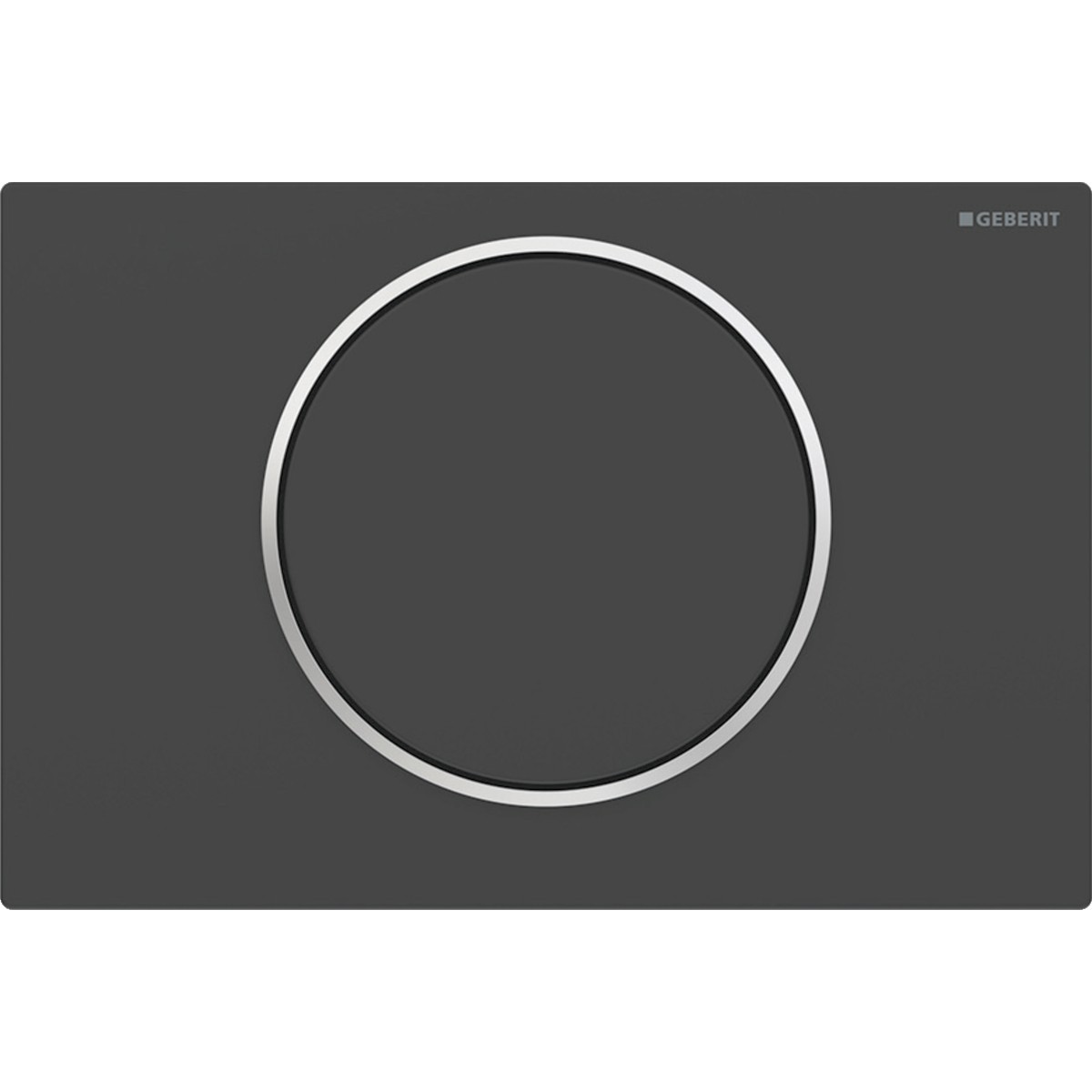Plaque Geberit Sigma10 ronde interrompable noir mat laqué facile net poli - GEBERIT 115.758.14.5 