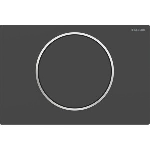 Plaque Geberit Sigma10 ronde interrompable noir mat laqué facile net poli - GEBERIT 115.758.14.5 