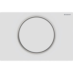 Plaque Geberit Sigma10 ronde interrompable blanc mat laqué facile net poli - GEBERIT 115.758.JT.5 
