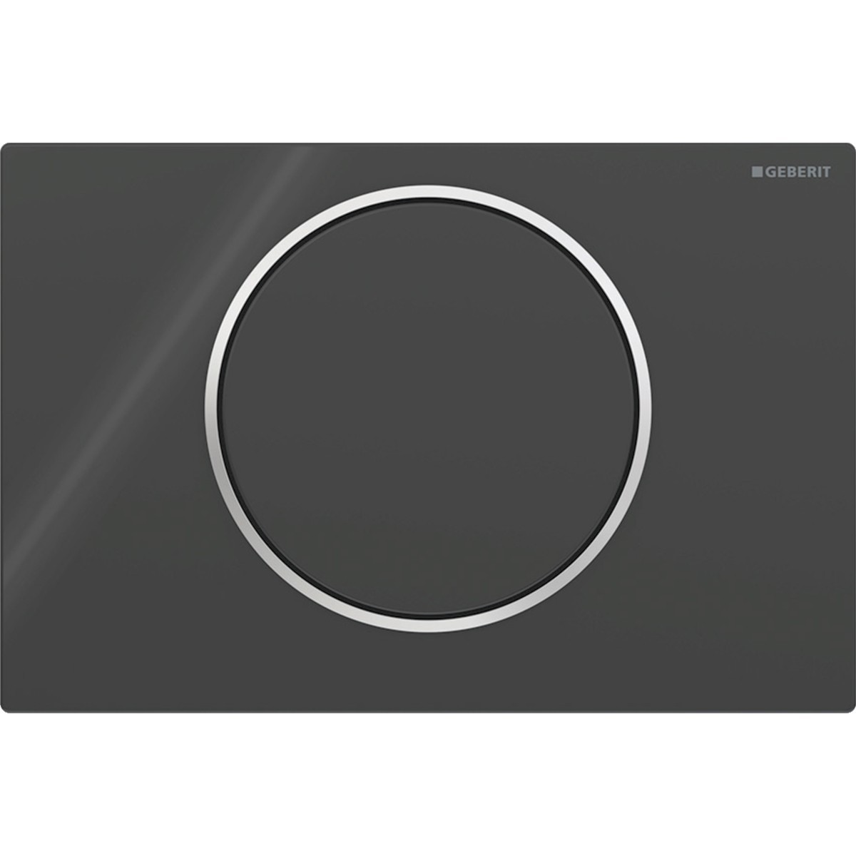 Plaque Geberit Sigma10 ronde interrompable noir chr bri - GEBERIT 115.758.KM.5 