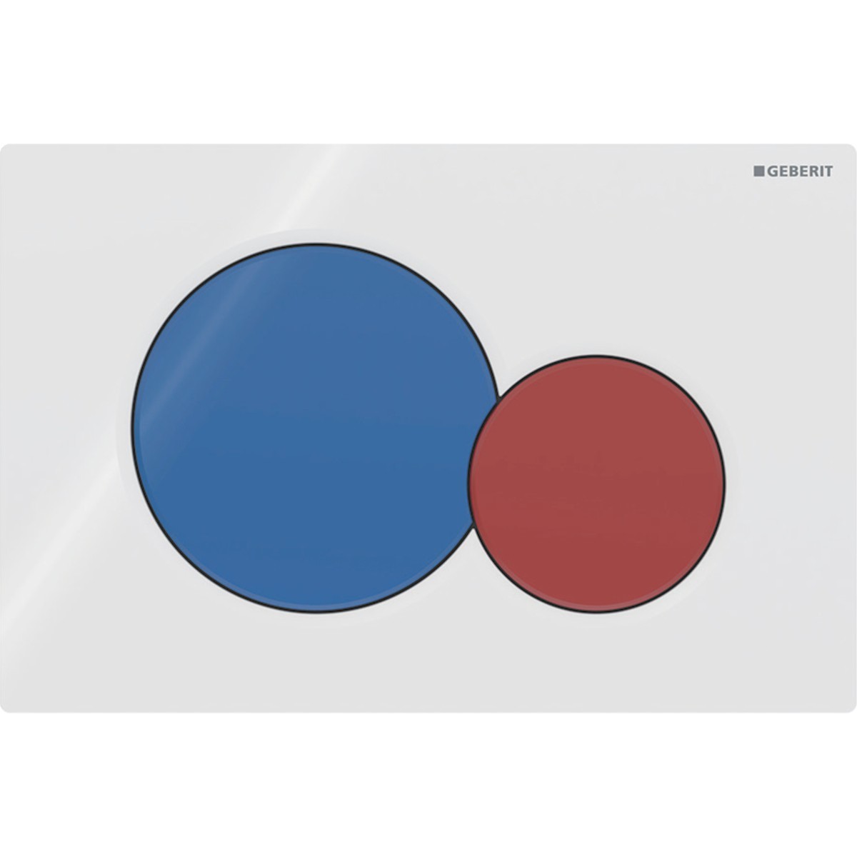 Plaque Geberit Sigma01 ronde DT blanc bleu rouge - GEBERIT 115.770.LB.5 