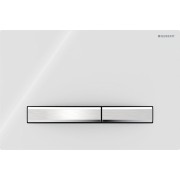 Plaque Geberit Sigma50 carrée DT chromé blanc - GEBERIT 115.788.11.2 