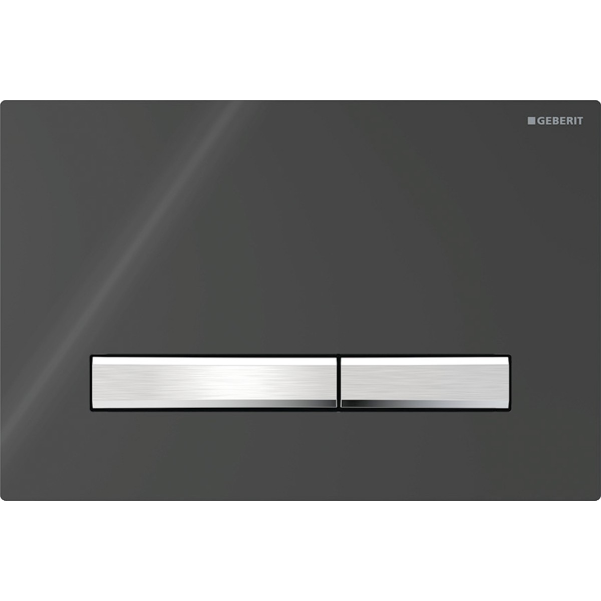 Plaque Geberit Sigma50 carrée DT chromé noir - GEBERIT 115.788.DW.2 