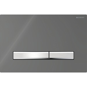 Plaque Geberit Sigma50 carrée DT chromé gris velouté - GEBERIT 115.788.JK.2 