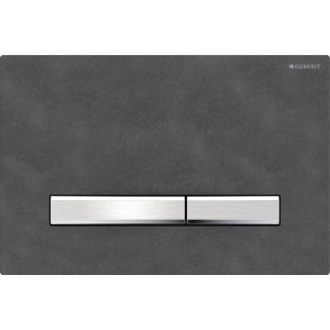 Plaque Geberit Sigma50 carrée DT chromé ardoise Mustang - GEBERIT 115.788.JM.2 