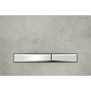 Plaque Geberit Sigma50 carrée DT chromé aspect béton - GEBERIT 115.788.JV.2 