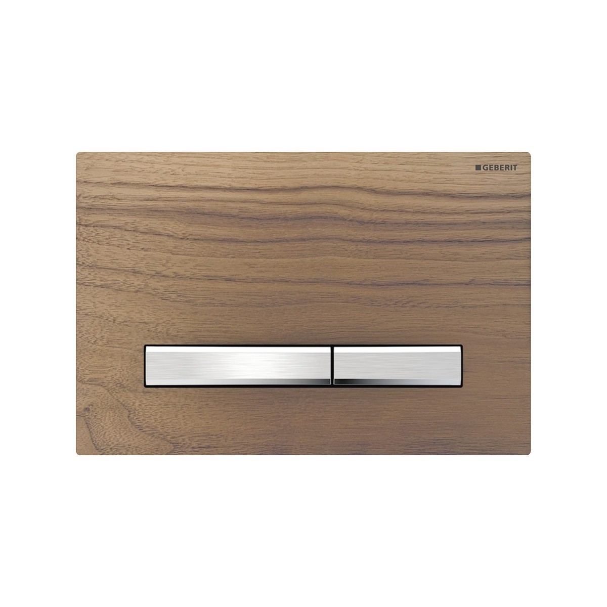 Plaque Geberit Sigma50 carrée DT chromé noyer américain - GEBERIT 115.788.JX.2 