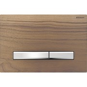 Plaque Geberit Sigma50 carrée DT chromé noyer américain - GEBERIT 115.788.JX.2 