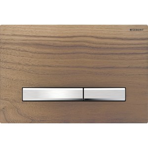 Plaque Geberit Sigma50 carrée DT chromé noyer américain - GEBERIT 115.788.JX.2 
