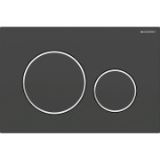 Plaque Geberit Sigma20 ronde DT noir mat facile nettoyer chr br - GEBERIT 115.882.14.1 