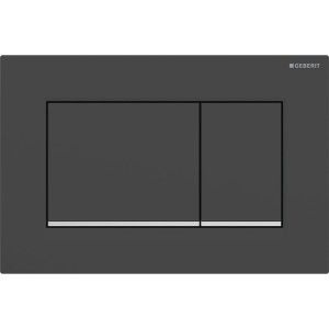 Plaque Geberit Sigma20 carrée DT noir mat laq facile nettoyer chr bri - GEBERIT 115.883.14.1 
