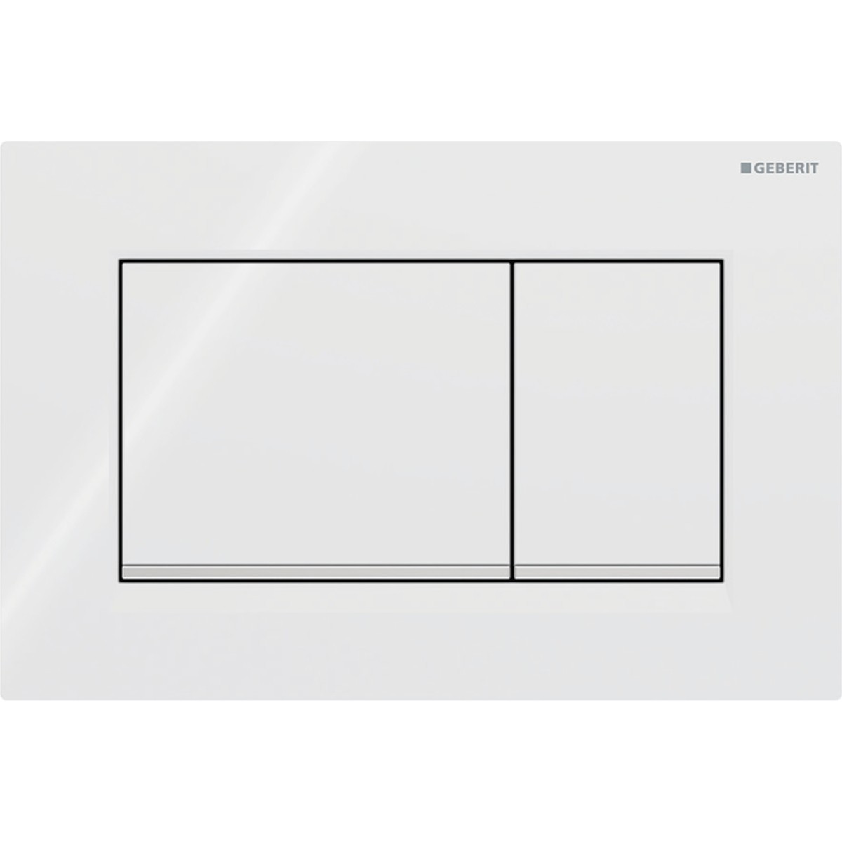 Plaque Geberit Sigma20 carrée DT blanc chromé brillant - GEBERIT 115.883.KJ.1 