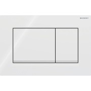 Plaque Geberit Sigma20 carrée DT blanc chromé brillant - GEBERIT 115.883.KJ.1 