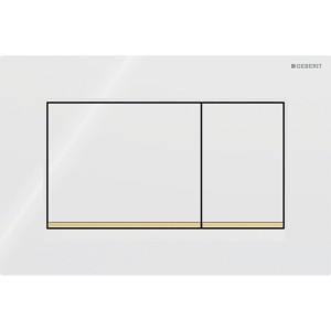 Plaque Geberit Sigma20 carrée DT blanc doré - GEBERIT 115.883.KK.1 