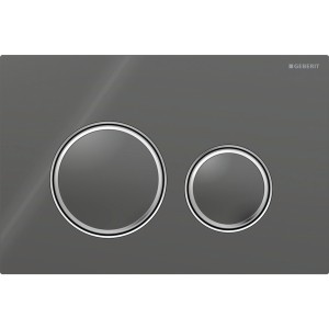 Plaque Geberit Sigma50 ronde DT chromé gris velouté - GEBERIT 115.884.JK.1 