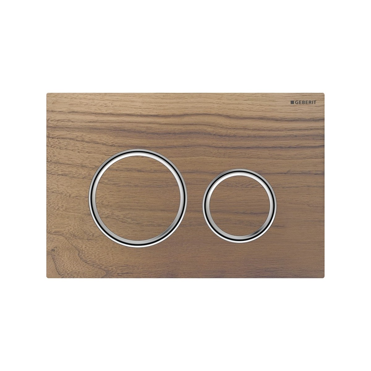 Plaque Geberit Sigma50 ronde DT chromé noyer américain - GEBERIT 115.884.JX.1 