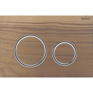 Plaque Geberit Sigma50 ronde DT chromé noyer américain - GEBERIT 115.884.JX.1 