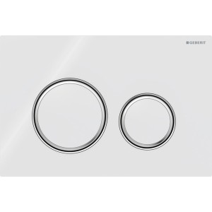 Plaque Geberit Sigma50 ronde DT chromé blanc - GEBERIT 115.884.SI.1 