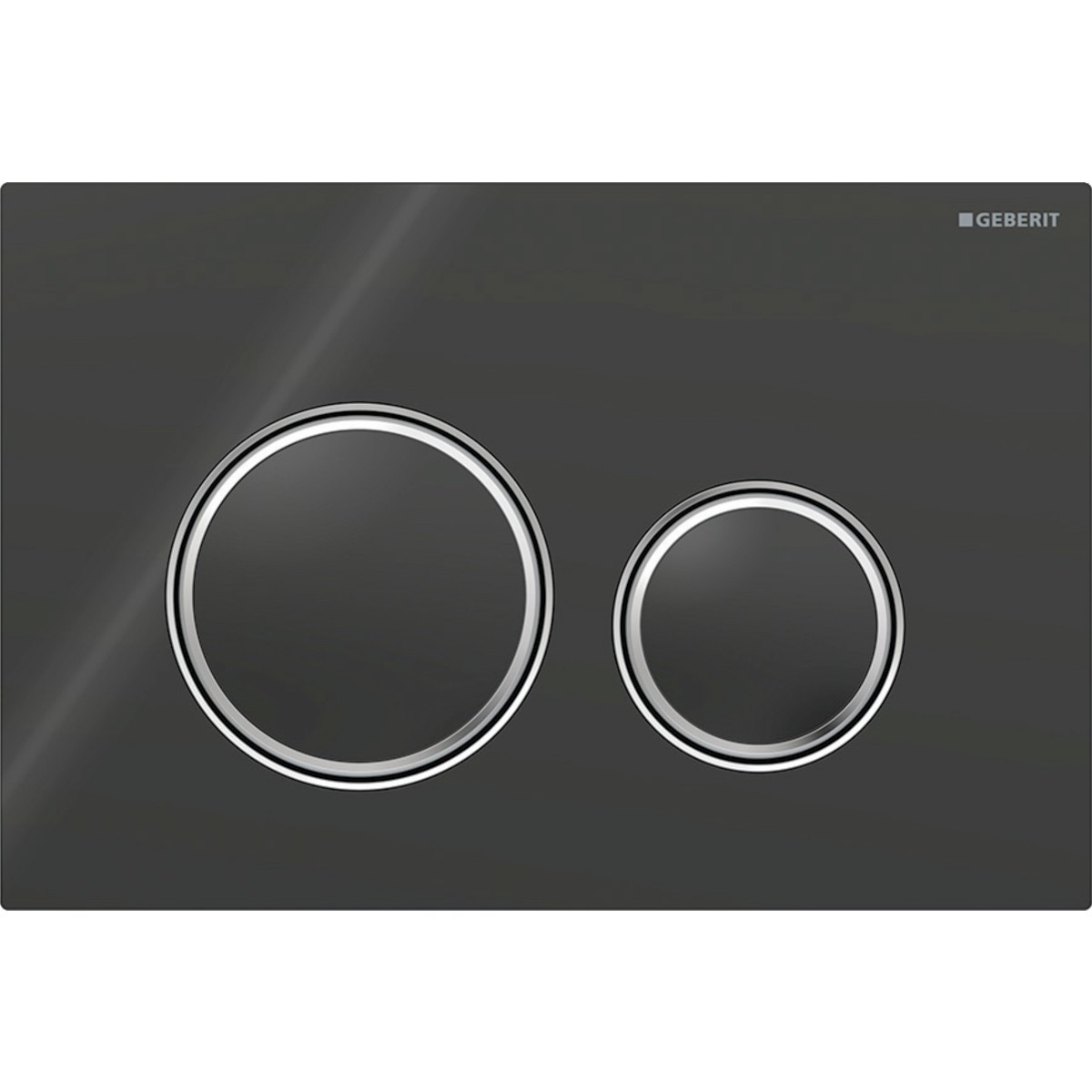 Plaque Geberit Sigma50 ronde DT chromé noir - GEBERIT 115.884.SJ.1 