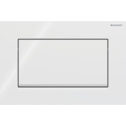 Plaque Geberit Sigma10 carrée inter à visser blanc chr bri - GEBERIT 115.893.KJ.1 