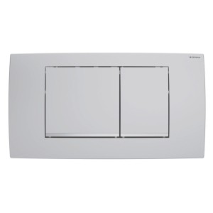 Plaque Geberit Twinline30 carrée DT chromé mat laqué facile à nettoyer - GEBERIT 115.899.JQ.1 