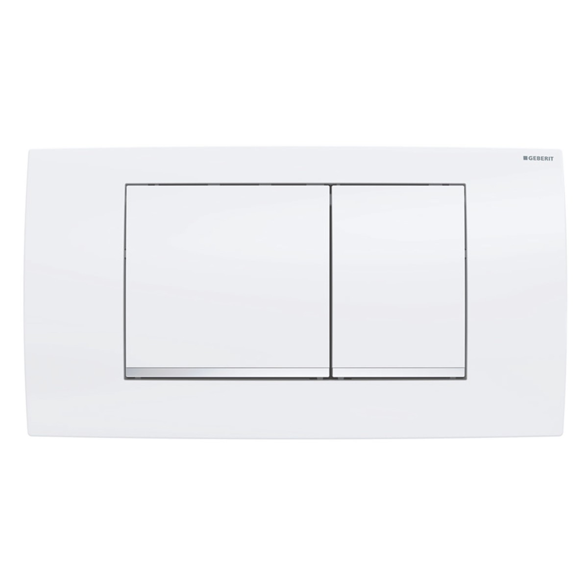 Plaque Geberit Twinline30 carrée DT blanc chromé brillant - GEBERIT 115.899.KJ.1 