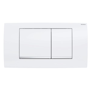 Plaque Geberit Twinline30 carrée DT blanc chromé brillant - GEBERIT 115.899.KJ.1 