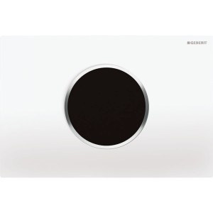 Commande Geberit élec secteur DT Sigma10 ronde Sig12 blanc chr bri - GEBERIT 115.907.KJ.6 