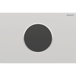 Commande Geberit élec piles DT Sigma10 ronde Sig12 chromé mat brillant - GEBERIT 115.908.JQ.6 
