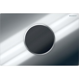 Commande Geberit élec piles DT Sigma10 ronde Sig12 chr bri chr mat - GEBERIT 115.908.KH.6 
