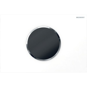 Commande Geberit élec piles DT Sigma10 ronde Sig12 blanc chr bri - GEBERIT 115.908.KJ.6 