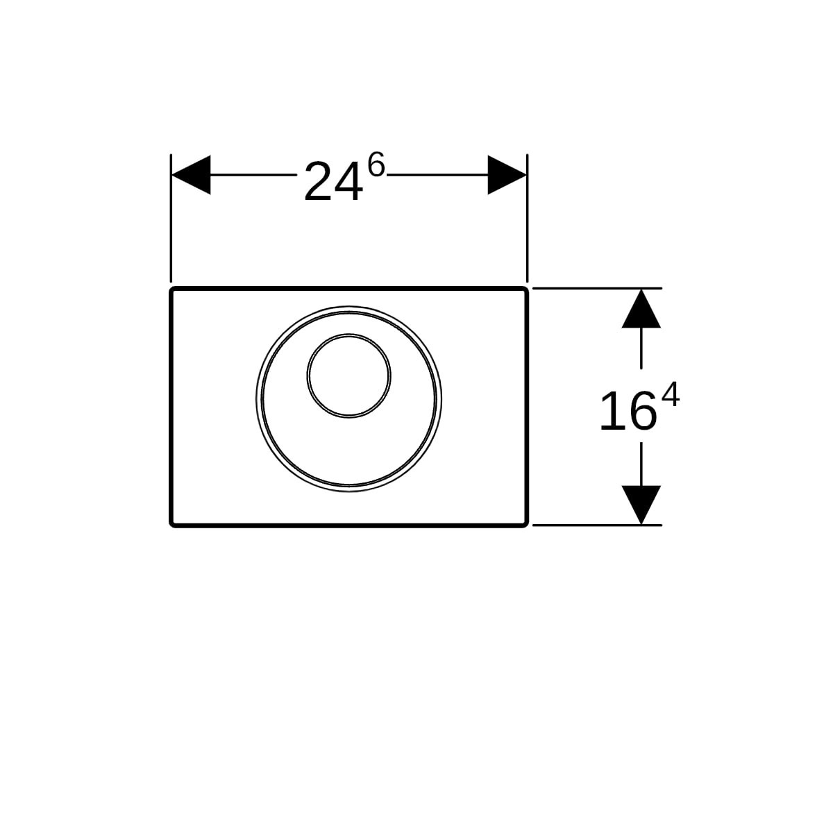 Commande Geberit élec piles DT Sigma10 ronde man Sig12 noir mat noir - GEBERIT 115.891.16.6 