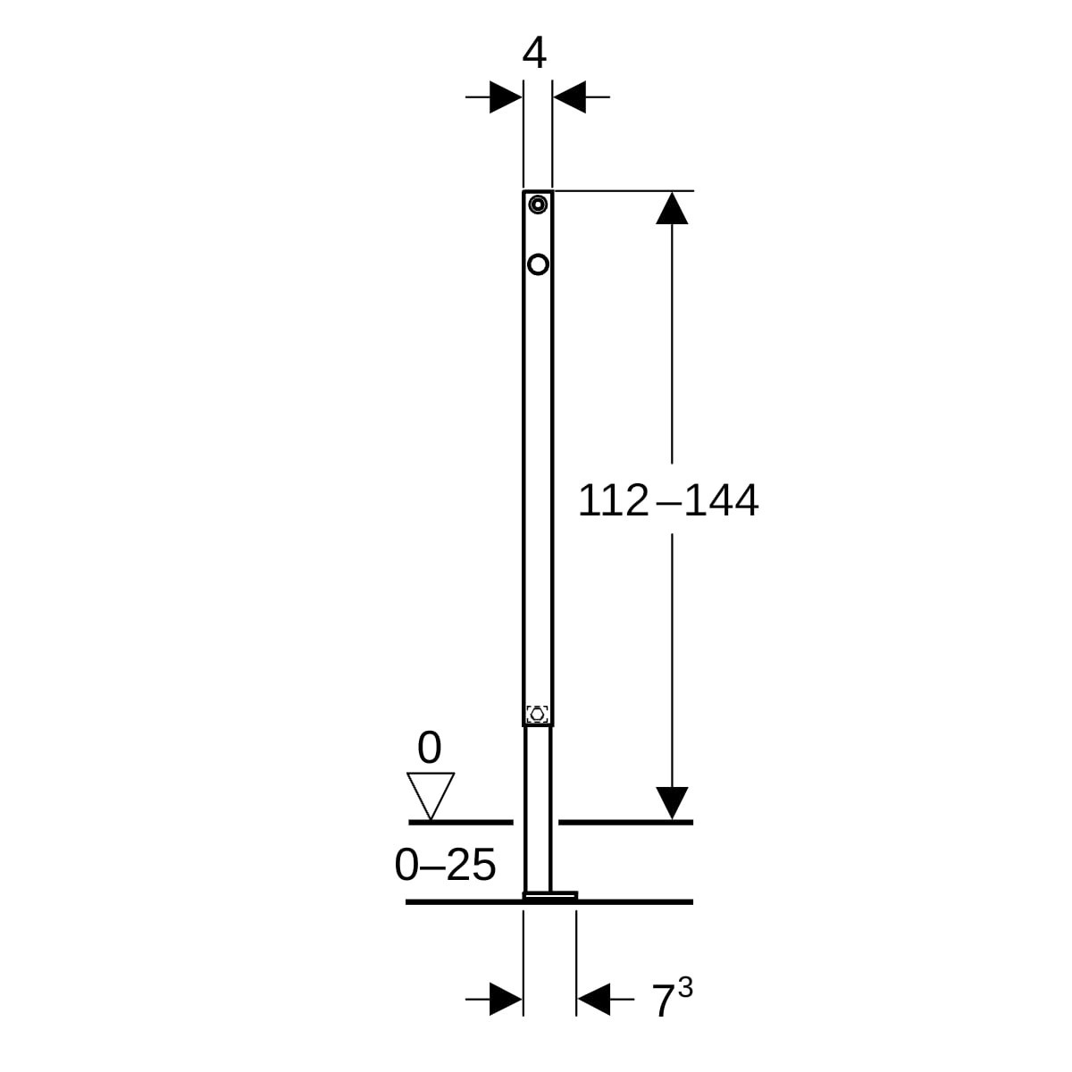 Montant Geberit Duofix pour hauteur partielle 112–144 cm - GEBERIT 111.079.00.2 