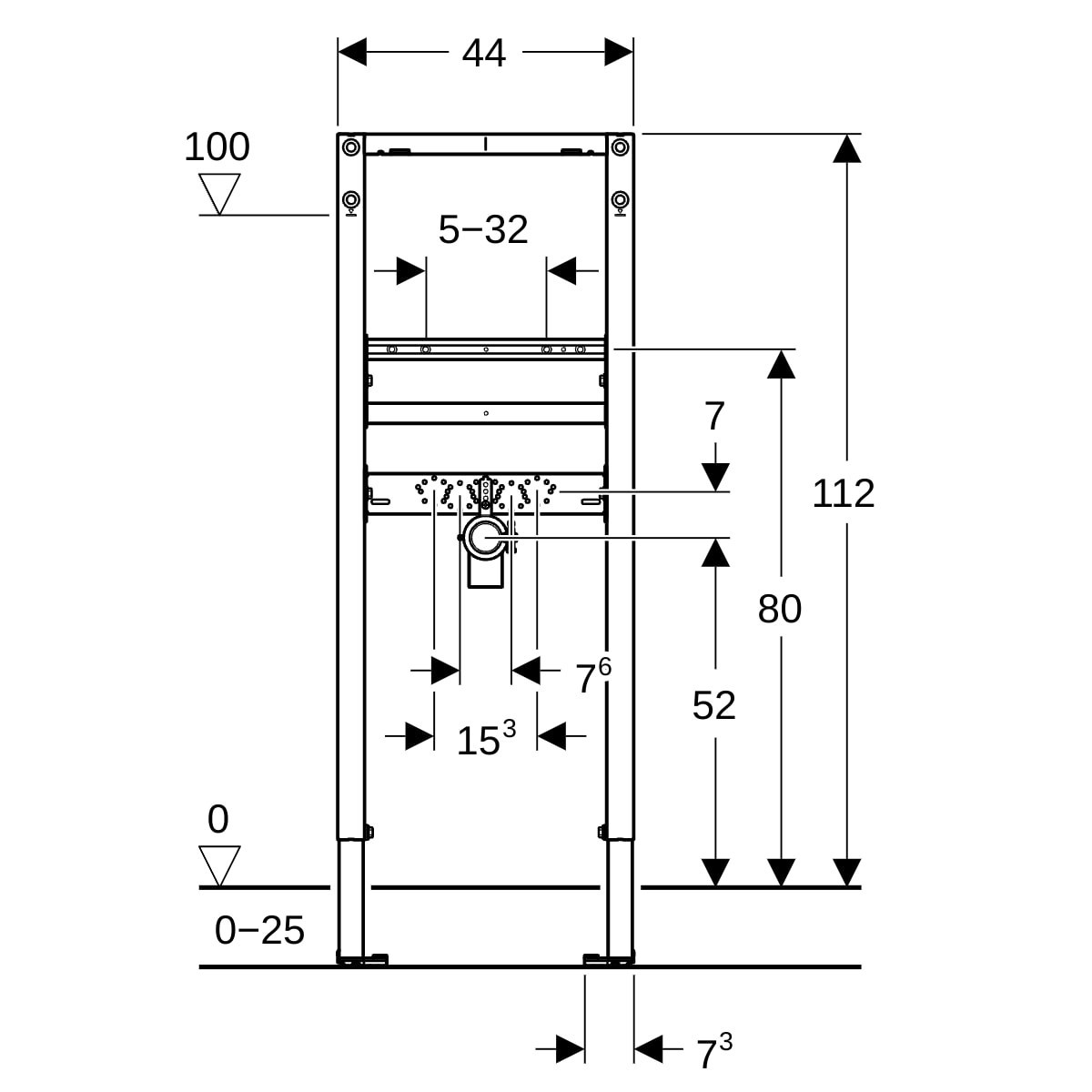 Bâti-support Geberit Duofix lavabo 112 cm modèle étroit rob sur gorge - GEBERIT 111.266.00.2 