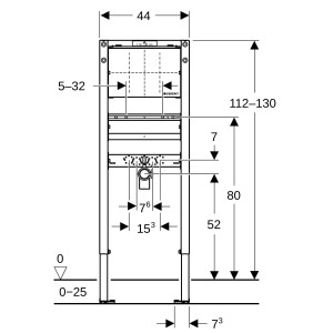 Bâti-support Geberit Duofix lavabo 112–130 cm modèle étroit rob mur enc - GEBERIT 111.274.00.2 