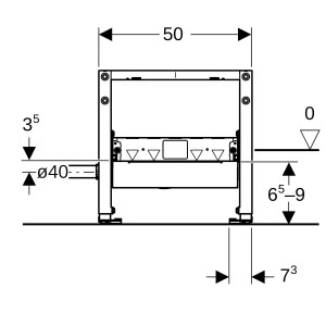 Bâti-support Geberit Duofix douche 50 cm éva mur 65–90 mm - GEBERIT 111.593.00.2 