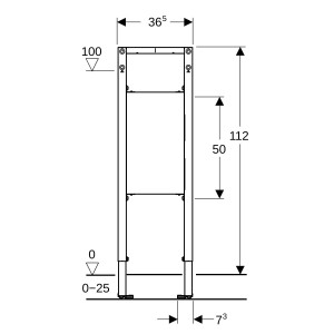 Bâti-support Geberit Duofix pour barre de relevage 112 cm adapté PMR - GEBERIT 111.790.00.2 